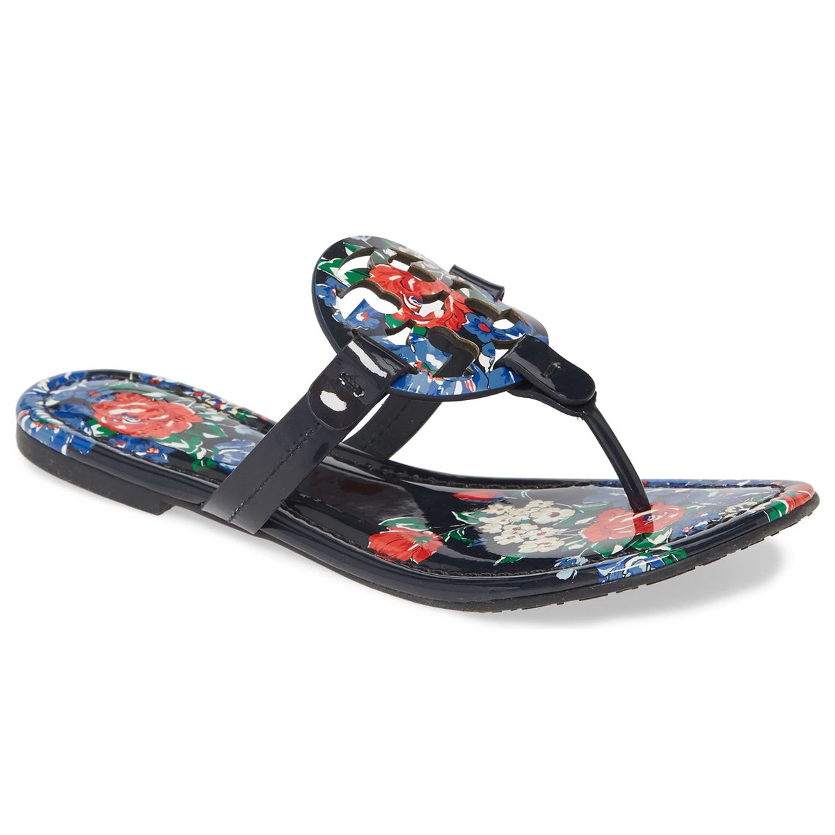 Tory Burch Miller Flip Flop Navy Tea Rose
