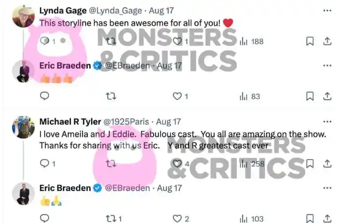   Fãs de Y&R respondem a Eric's X