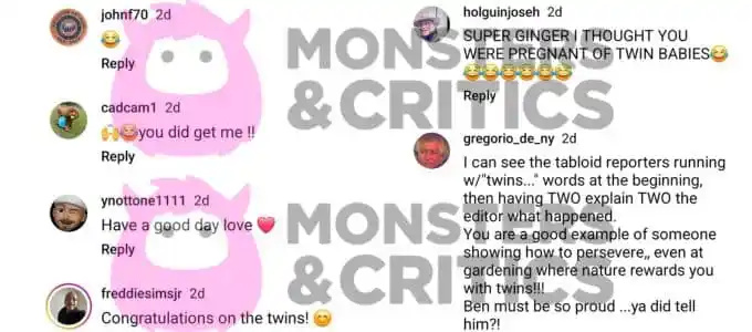 đumbir zee's instagram followers comment on her "twins" post