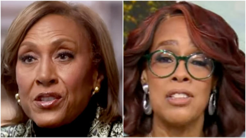  rosto de Robin Roberts fotografado em Bom dia América com rosto de Gayle King fotografado em CBS Mornings