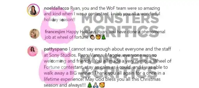 ryan seacrest's instagram followers comment on his wheel of fortune holiday lunch speech