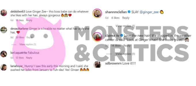 имбирь Зи's fans comment on her new haircut on instagram