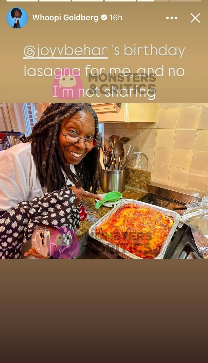 Whoopi Goldberg hat ein Foto ihrer Geburtstagslasagne geteilt