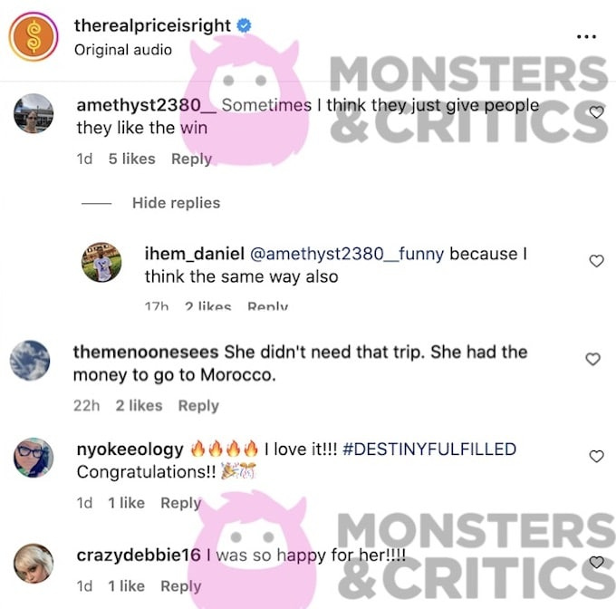   zrzut ekranu z ceną ma rację Instagram o zwycięstwie zawodników