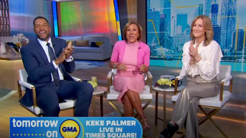   captura de tela de 14 de janeiro gma com michael strahan robin roberts e lara spencer