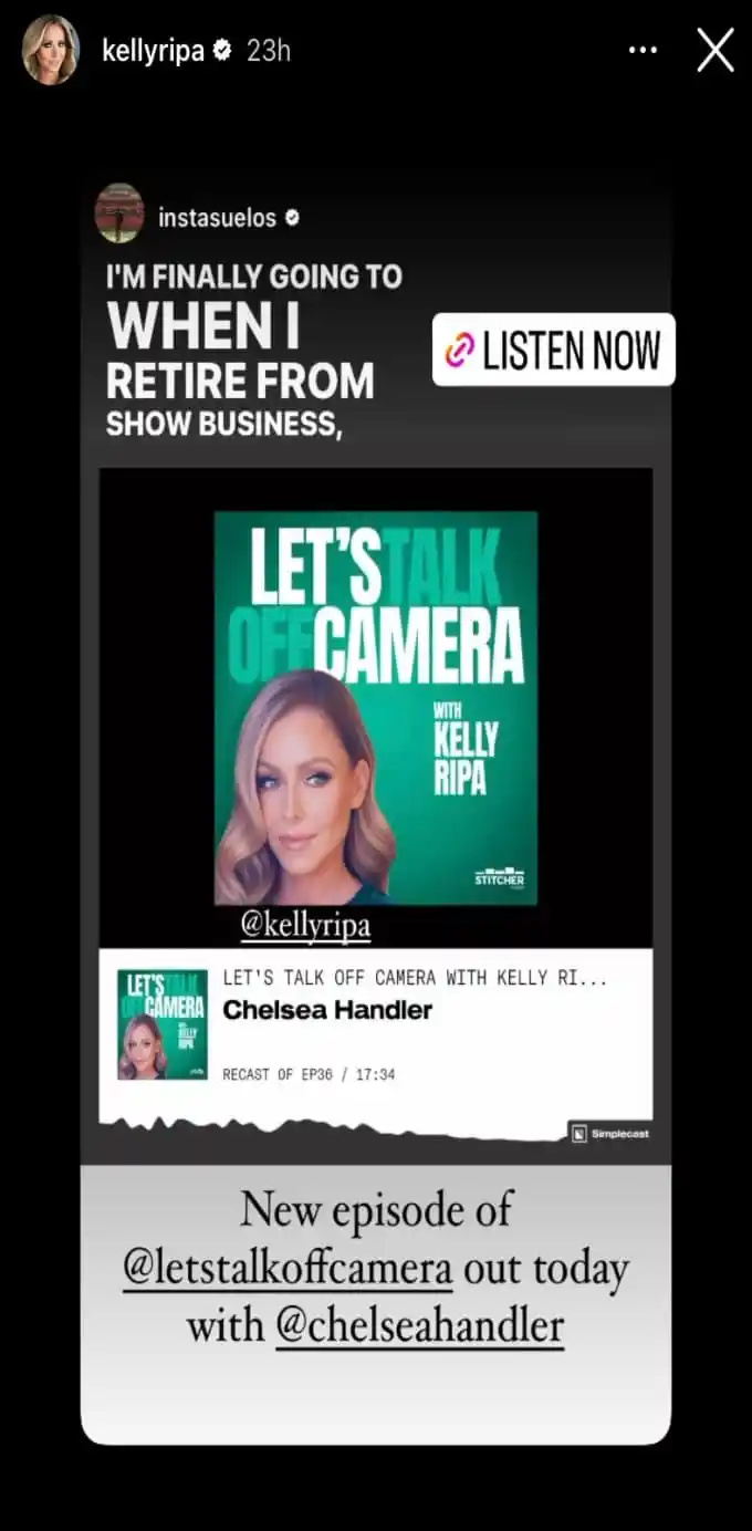  Kelly Ripa anuncia su podcast en Instagram