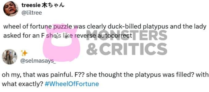 widzowie koła fortuny tweetują na temat Kimberly's incorrect answer