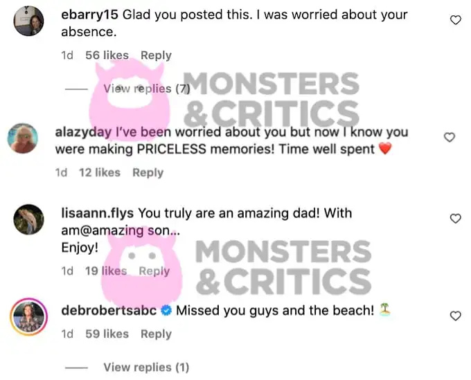   posnetek zaslona iz instagram komentarjev o al rokerju med daljšo odsotnostjo od danes