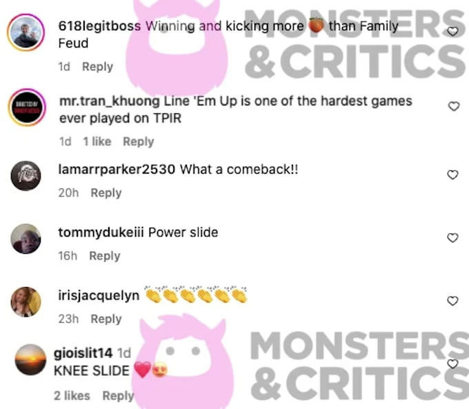   a captura de tela mostra comentários no Instagram sobre o concorrente que ganhou o preço está certo