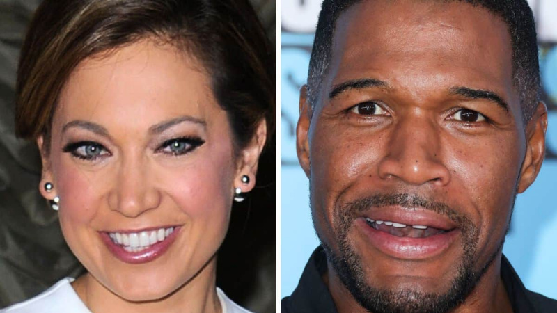   Ginger Zee em um ASPCA Bergh Ball e Michael Strahan no Nickelodeon Kids' Choice Sports