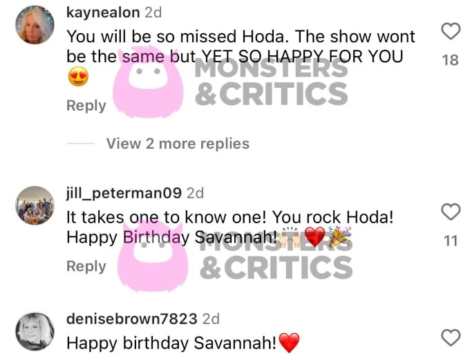   Fans kommentieren Hoda Kotb's Instagram