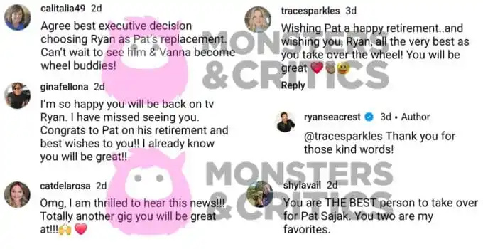 ryan seacrest's instagram followers comment on his post
