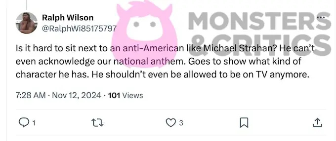   X-Screenshot, in dem der GMA-Zuschauer auf den Michael-Strahan-Moment auf Fox reagiert